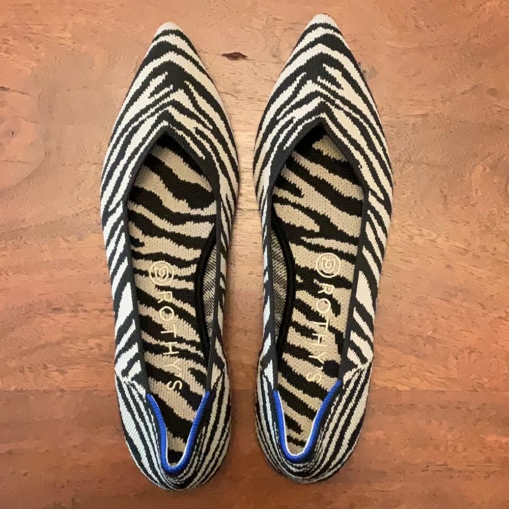 Rothy's Zebra Print Flats - Black and White